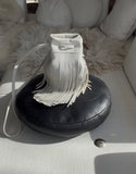 Stone white Bucket bag with Fringe