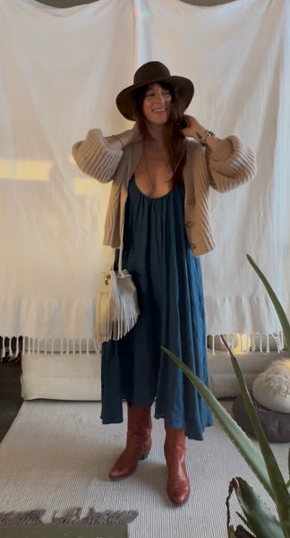 Stone white Bucket bag with Fringe