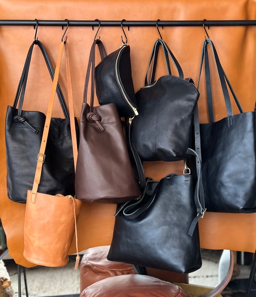 Two~Way Bucket Bag with front pocket