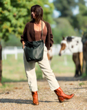 Two~Way Bucket Bag with front pocket