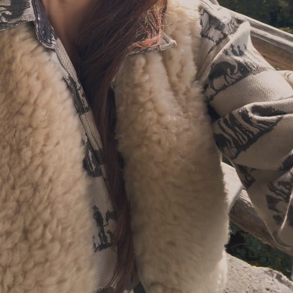 Cropped shearling vest