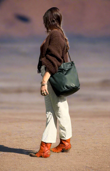 Two~Way Bucket Bag with front pocket