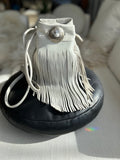 Stone white Bucket bag with Fringe
