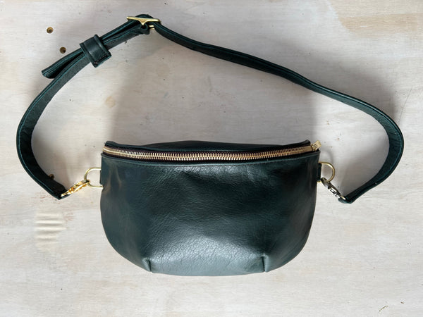 Green with dark brown and brass