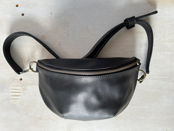 Black with black + antiqued brass