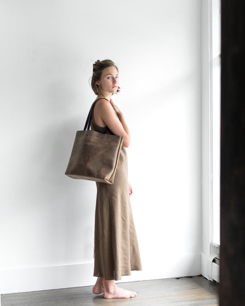 Shopper Tote in Dark espresso Brown leather