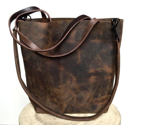 Shopper Tote in Dark espresso Brown leather