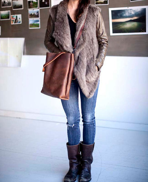 Shopper Tote in acorn Brown