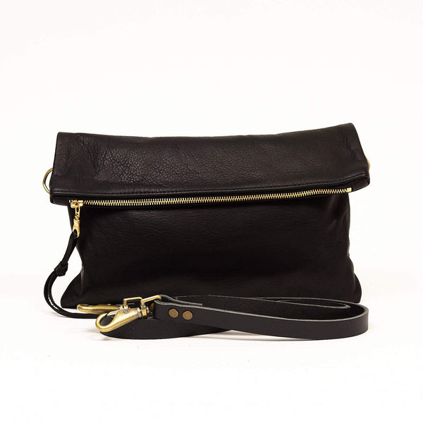 Fold-Over Brown Clutch | LIKA MIA Women's Bag